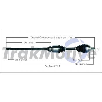 TrakMotive VO8031 CV Axle Shaft product image 1 of 3