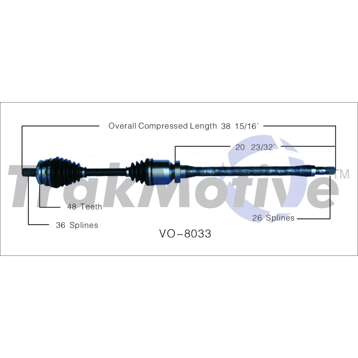 TrakMotive VO8033 - CV Axle Shaft TrakMotive VO8033 CV Axle Shaft product image 1 of 3