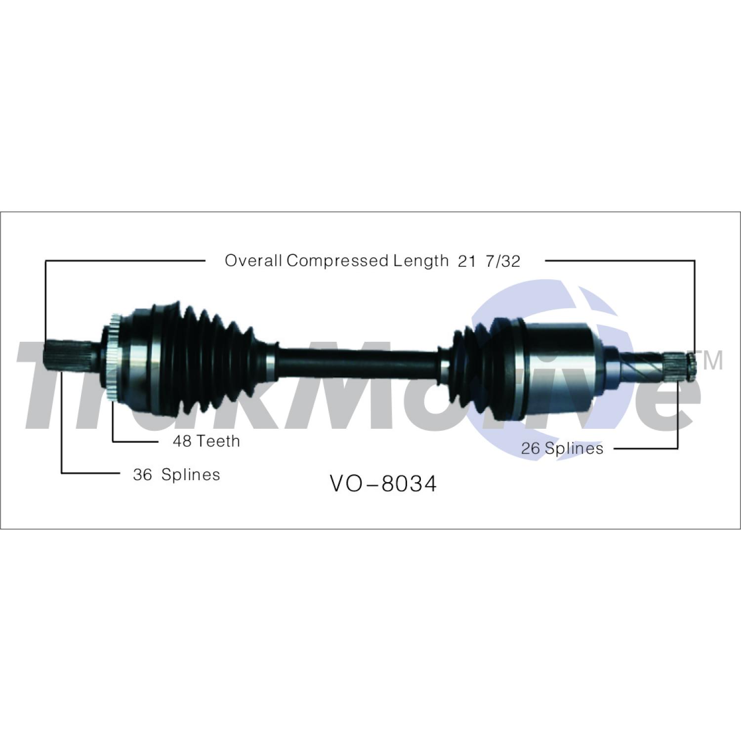 TrakMotive VO8034 CV Axle Shaft product image 1 of 3