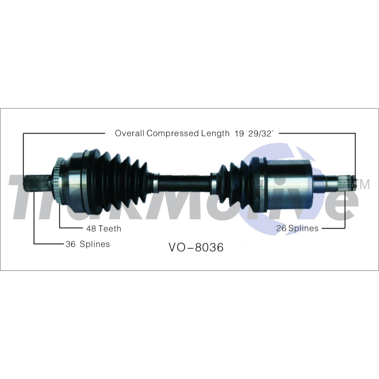 TrakMotive VO8036 - CV Axle Shaft TrakMotive VO8036 CV Axle Shaft product image 1 of 3