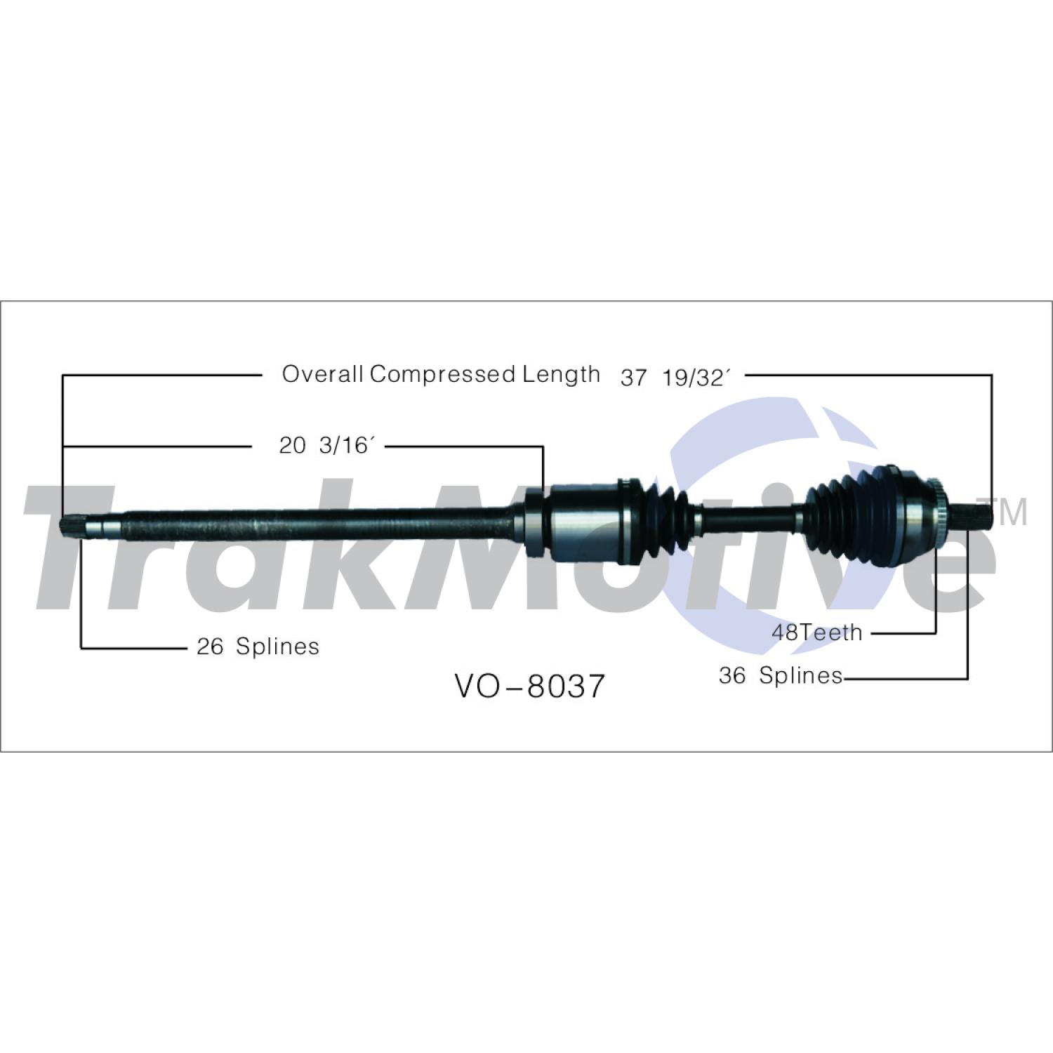 TrakMotive VO8037 - CV Axle Shaft TrakMotive VO8037 CV Axle Shaft product image 1 of 3