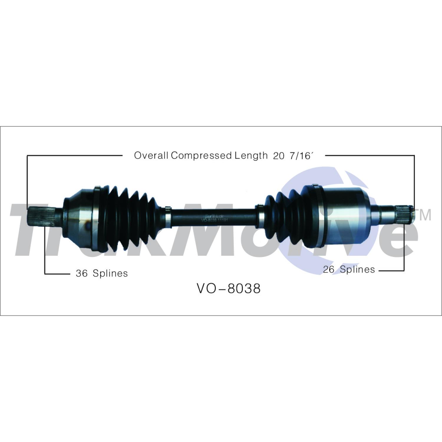 TrakMotive VO8038 - CV Axle Shaft TrakMotive VO8038 CV Axle Shaft product image 1 of 3