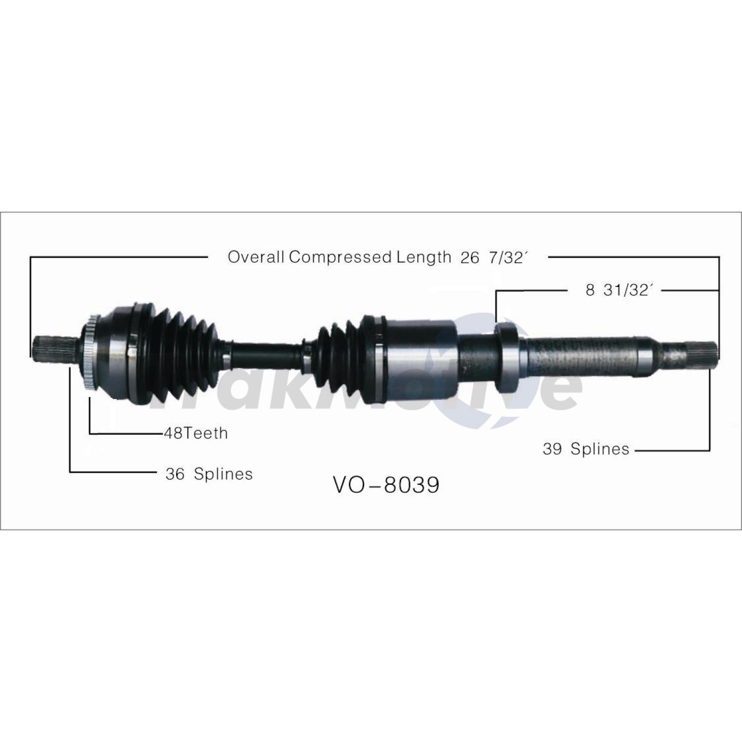 TrakMotive VO8039 CV Axle Shaft product image 1 of 3