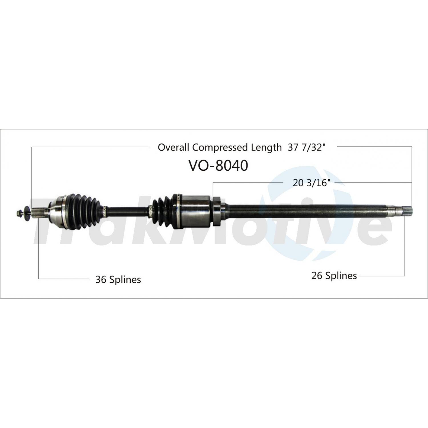 TrakMotive VO8040 - CV Axle Shaft TrakMotive VO8040 CV Axle Shaft product image 1 of 3