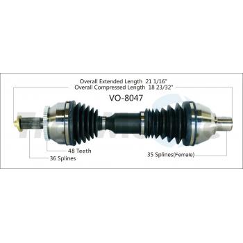 TrakMotive VO8047 CV Axle Shaft product image 1 of 3