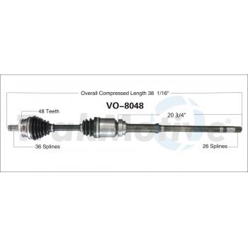 TrakMotive VO8048 CV Axle Shaft product image 1 of 3