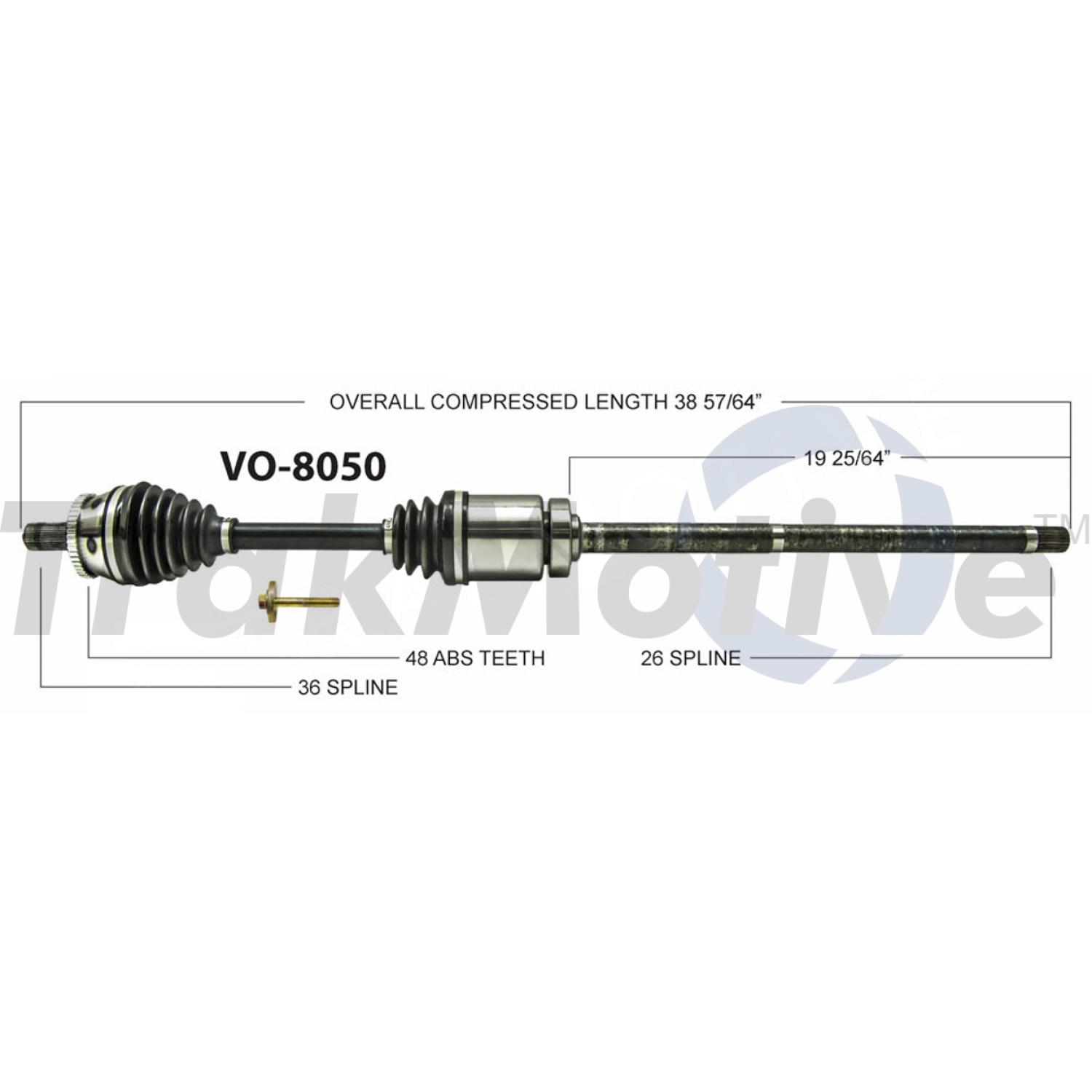 TrakMotive VO8050 - CV Axle Shaft TrakMotive VO8050 CV Axle Shaft product image 1 of 3