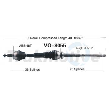 TrakMotive VO8055 CV Axle Shaft product image 1 of 3
