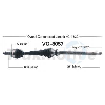 TrakMotive VO8057 CV Axle Shaft product image 1 of 3