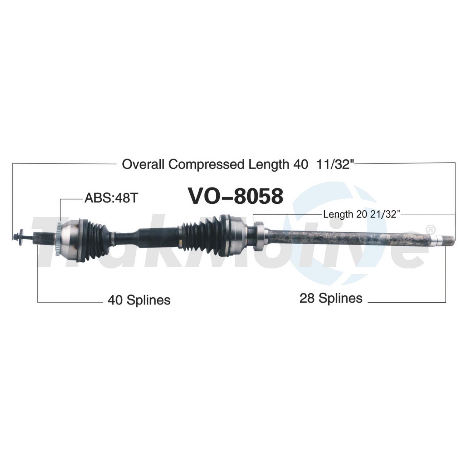 TrakMotive VO8058 - CV Axle Shaft TrakMotive VO8058 CV Axle Shaft product image 1 of 3