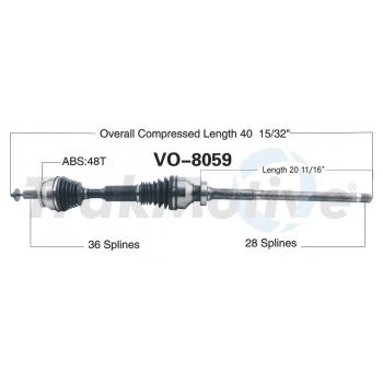 TrakMotive VO8059 CV Axle Shaft product image 1 of 3