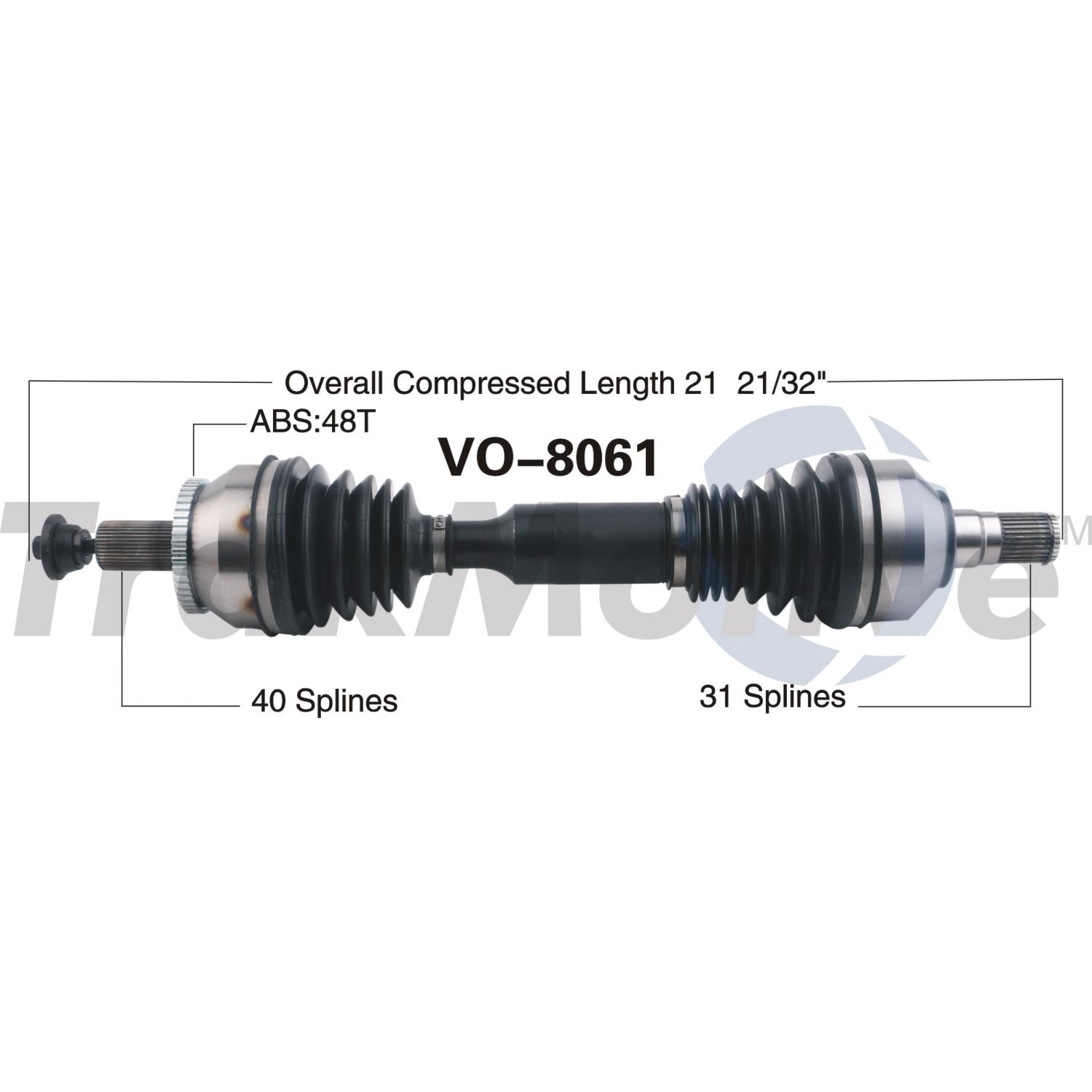 TrakMotive VO8061 - CV Axle Shaft TrakMotive VO8061 CV Axle Shaft product image 1 of 3