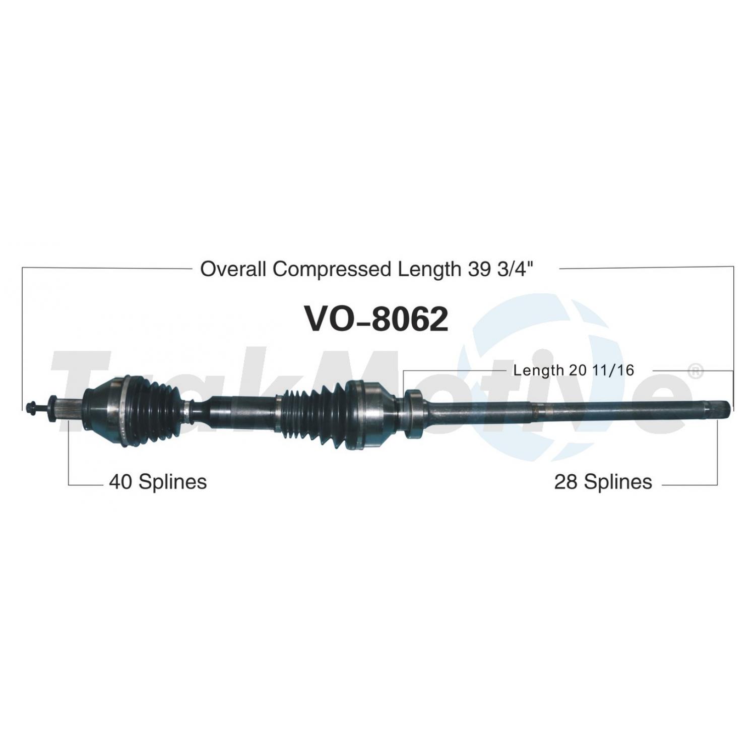 TrakMotive VO8062 - CV Axle Shaft TrakMotive VO8062 CV Axle Shaft product image 1 of 3