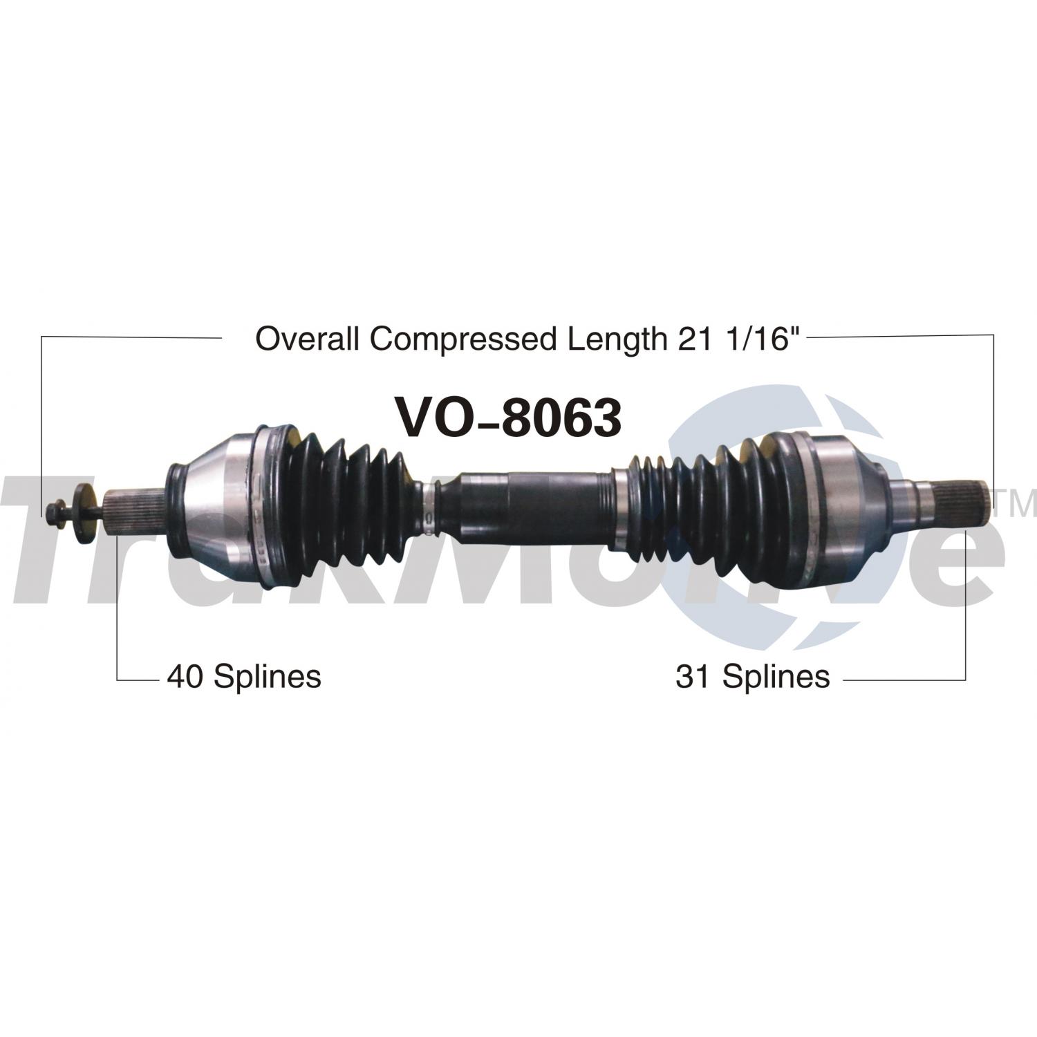 TrakMotive VO8063 - CV Axle Shaft TrakMotive VO8063 CV Axle Shaft product image 1 of 3
