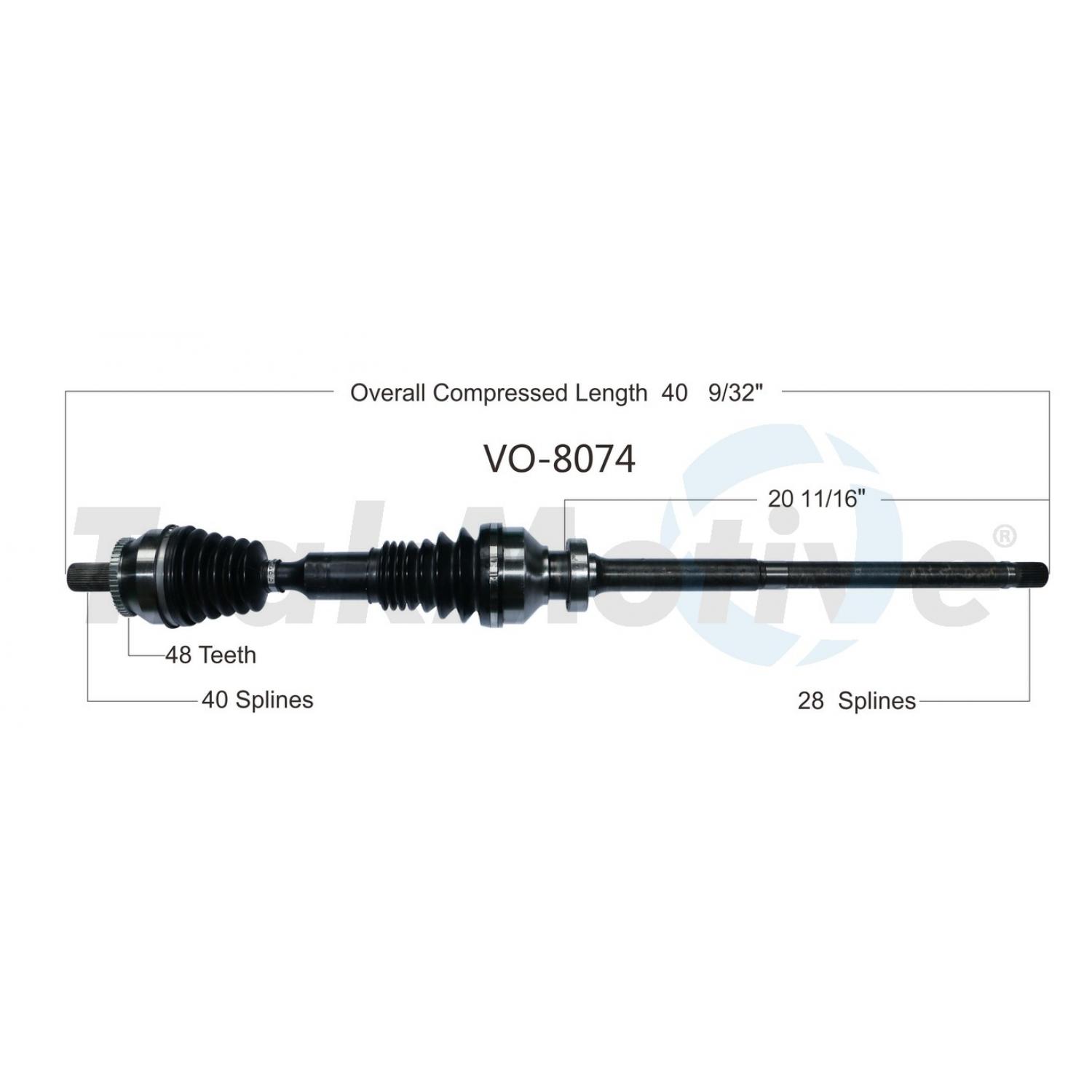 TrakMotive VO8074 - CV Axle Shaft TrakMotive VO8074 CV Axle Shaft product image 1 of 3