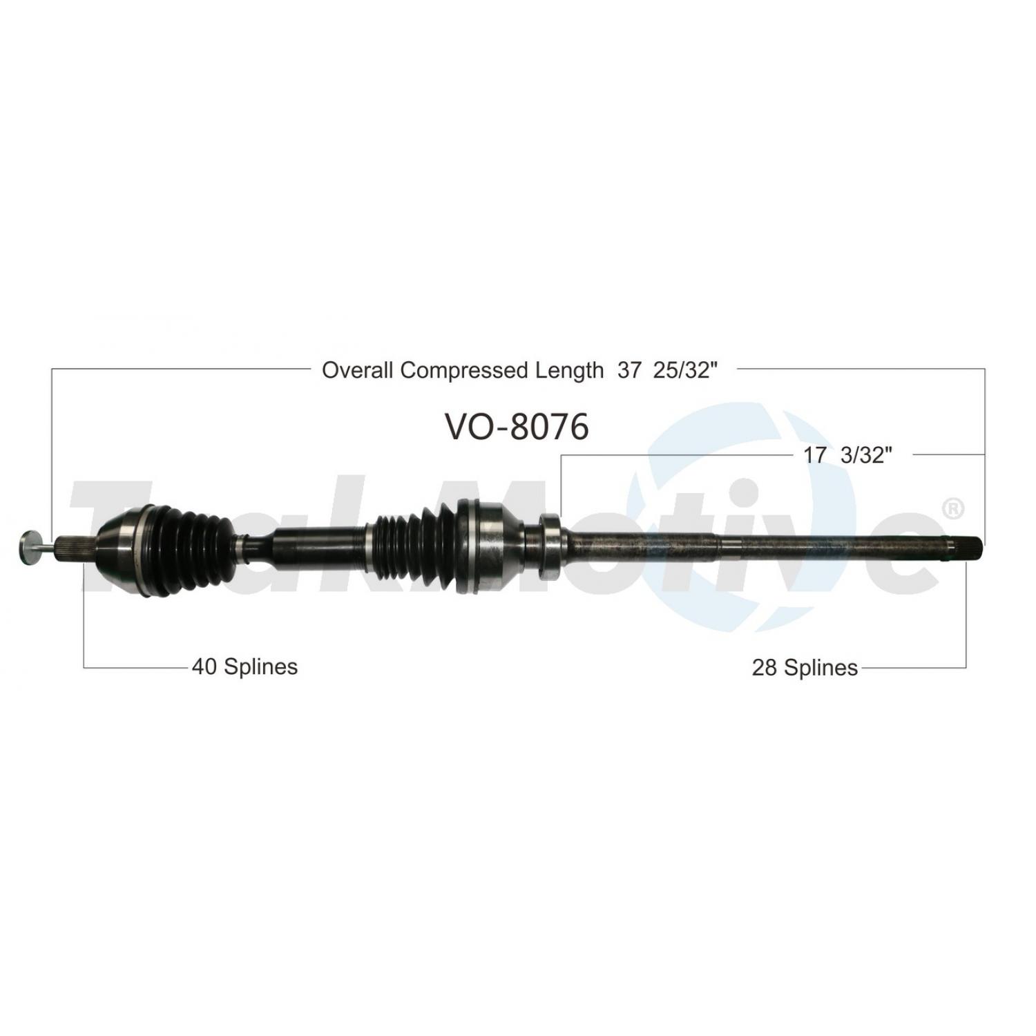 TrakMotive VO8076 - CV Axle Shaft TrakMotive VO8076 CV Axle Shaft product image 1 of 3