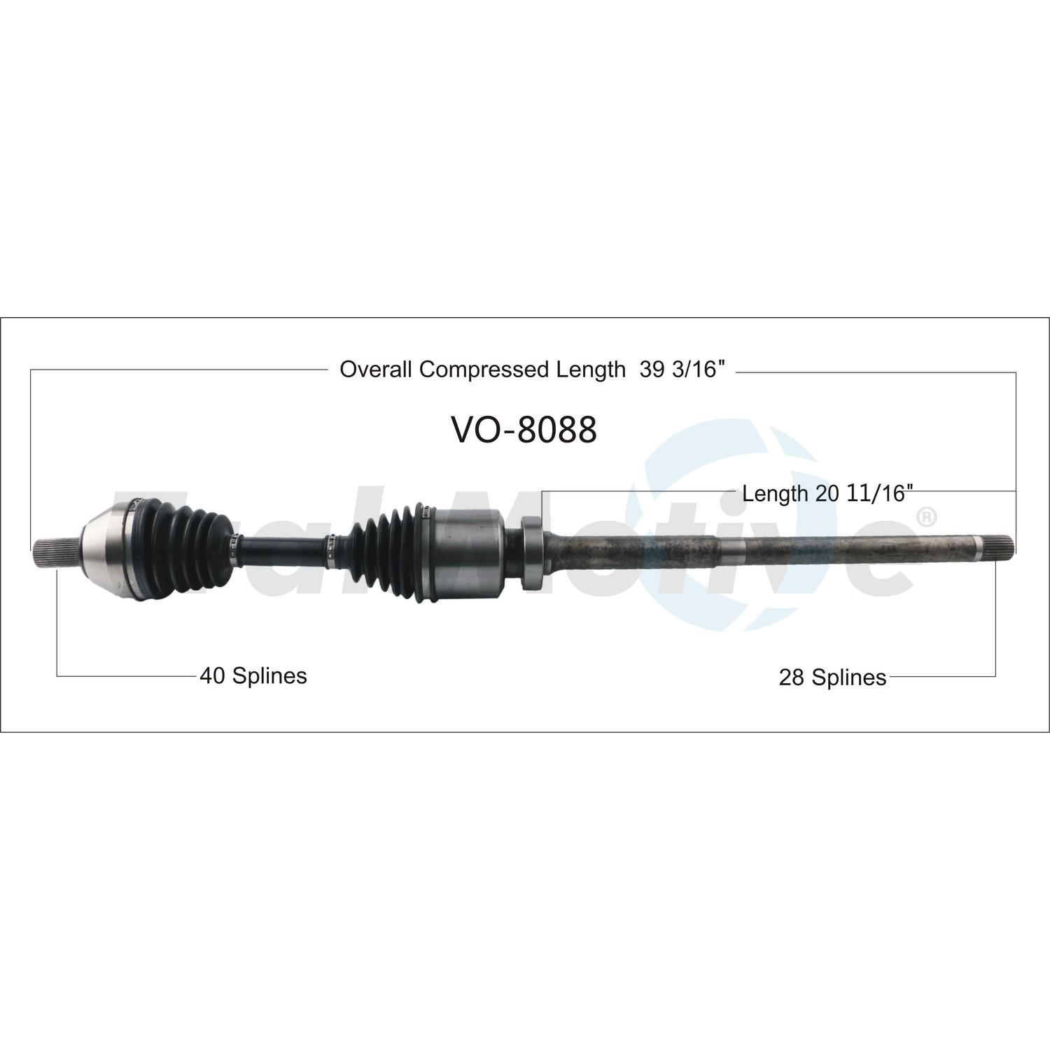 TrakMotive VO8088 - CV Axle Shaft TrakMotive VO8088 CV Axle Shaft product image 1 of 3