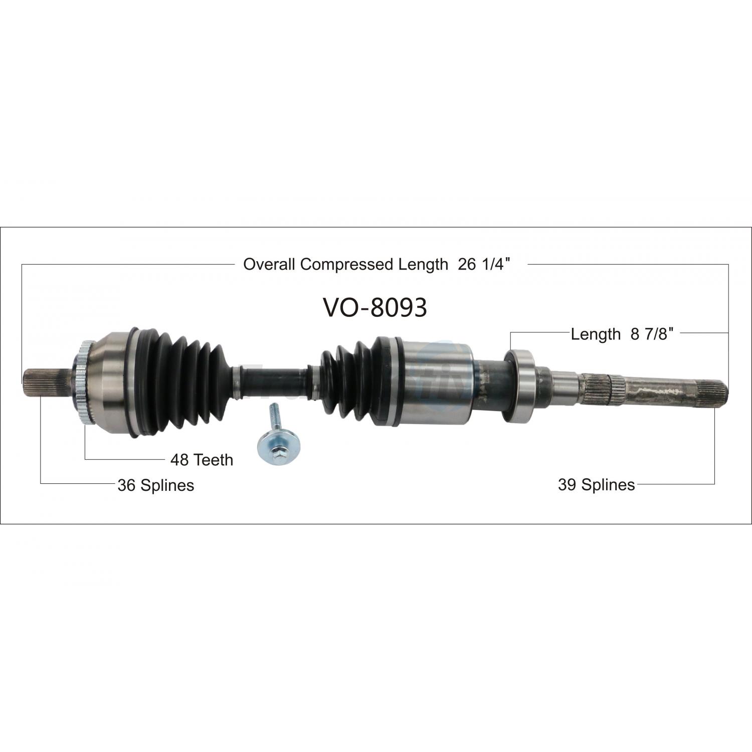 TrakMotive VO8093 - CV Axle Shaft TrakMotive VO8093 CV Axle Shaft product image 1 of 3
