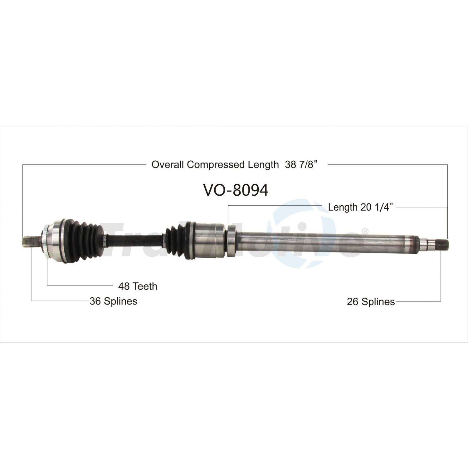 TrakMotive VO8094 - CV Axle Shaft TrakMotive VO8094 CV Axle Shaft product image 1 of 3