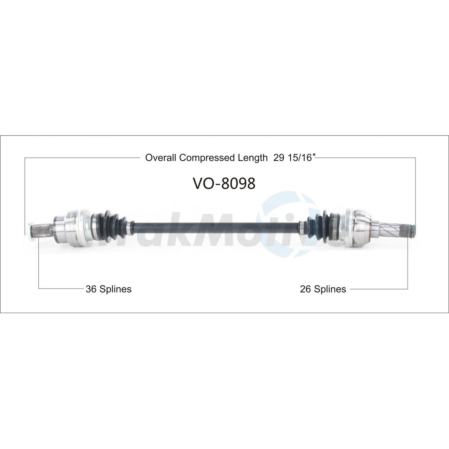 TrakMotive VO8098 - CV Axle Shaft TrakMotive VO8098 CV Axle Shaft product image 1 of 3