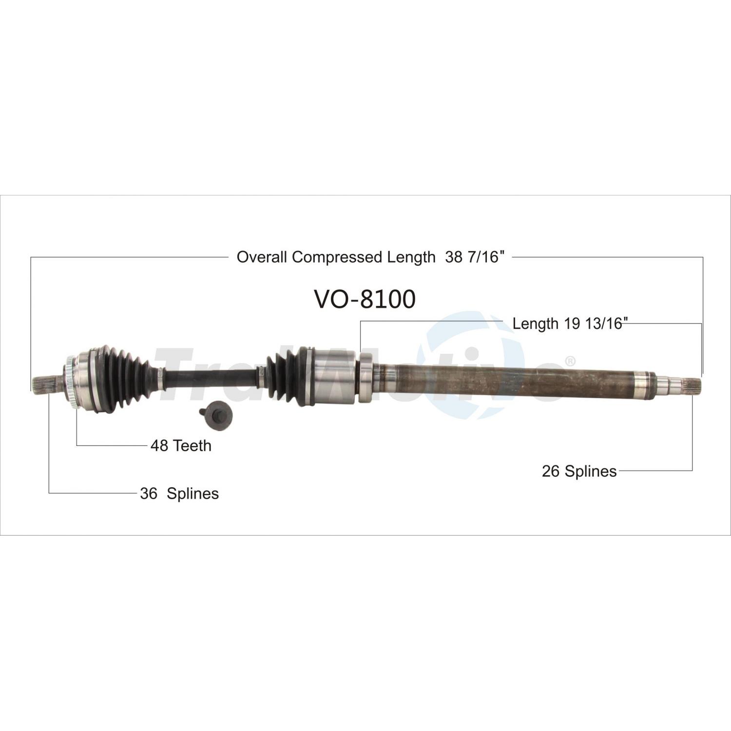 TrakMotive VO8100 - CV Axle Shaft TrakMotive VO8100 CV Axle Shaft product image 1 of 3