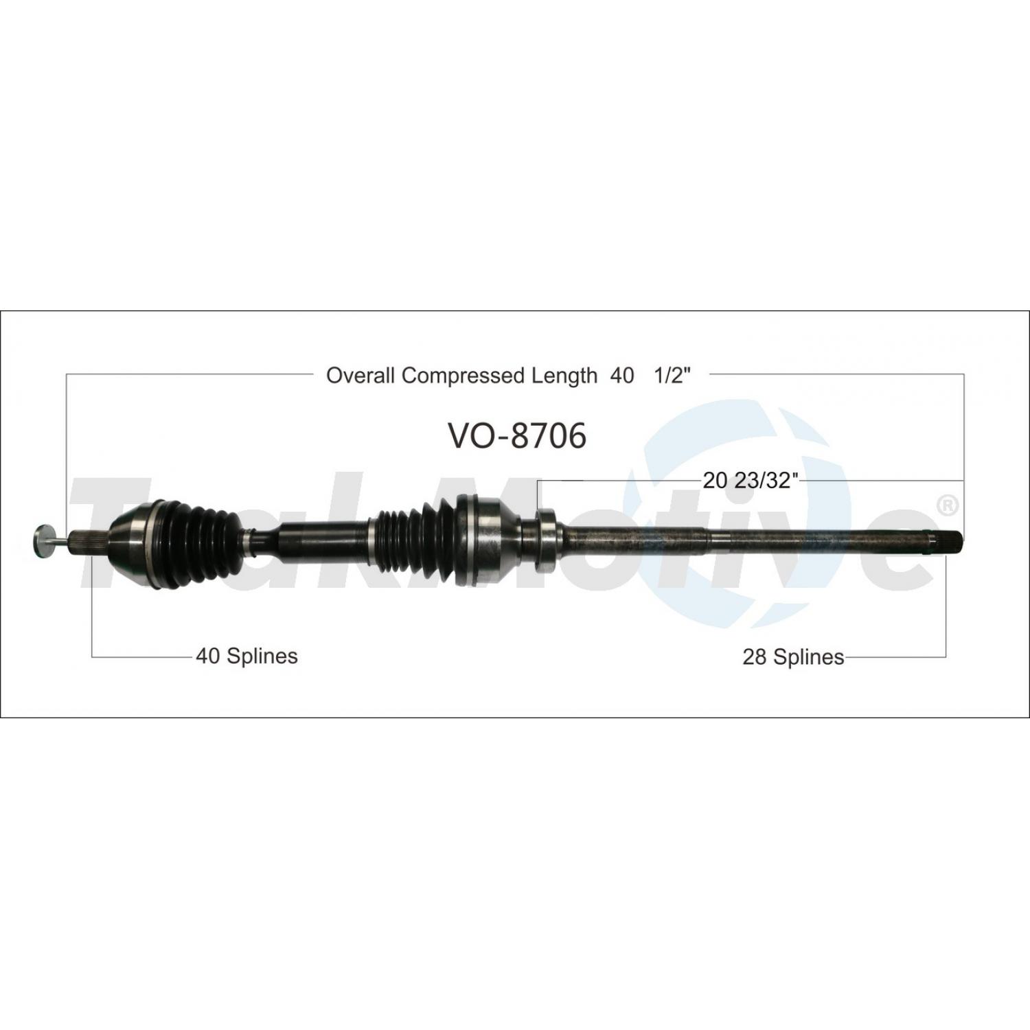 TrakMotive VO8706 - CV Axle Shaft TrakMotive VO8706 CV Axle Shaft product image 1 of 3