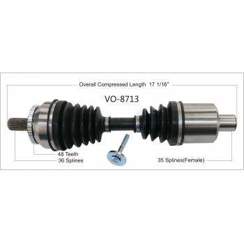 TrakMotive VO8713 - CV Axle Shaft TrakMotive VO8713 CV Axle Shaft product image 1 of 3