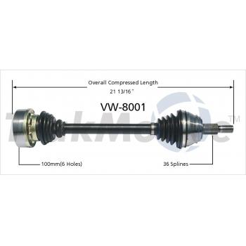 TrakMotive VW8001 CV Axle Shaft product image 1 of 3