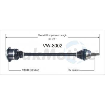 TrakMotive VW8002 CV Axle Shaft product image 1 of 3