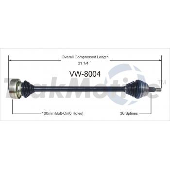 TrakMotive VW8004 CV Axle Shaft product image 1 of 3