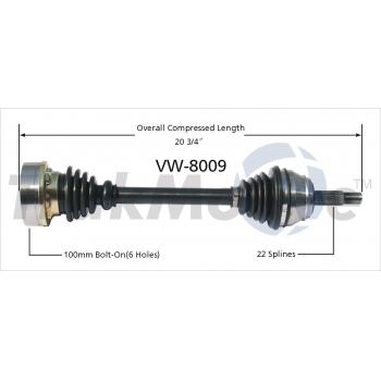 TrakMotive VW8009 CV Axle Shaft product image 1 of 3