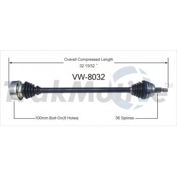 TrakMotive VW8032 CV Axle Shaft product image 1 of 3