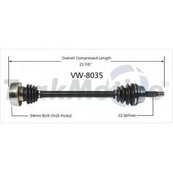TrakMotive VW8035 CV Axle Shaft product image 1 of 3