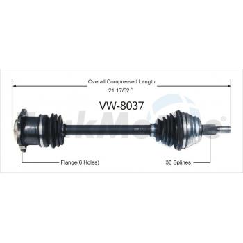 TrakMotive VW8037 CV Axle Shaft product image 1 of 3