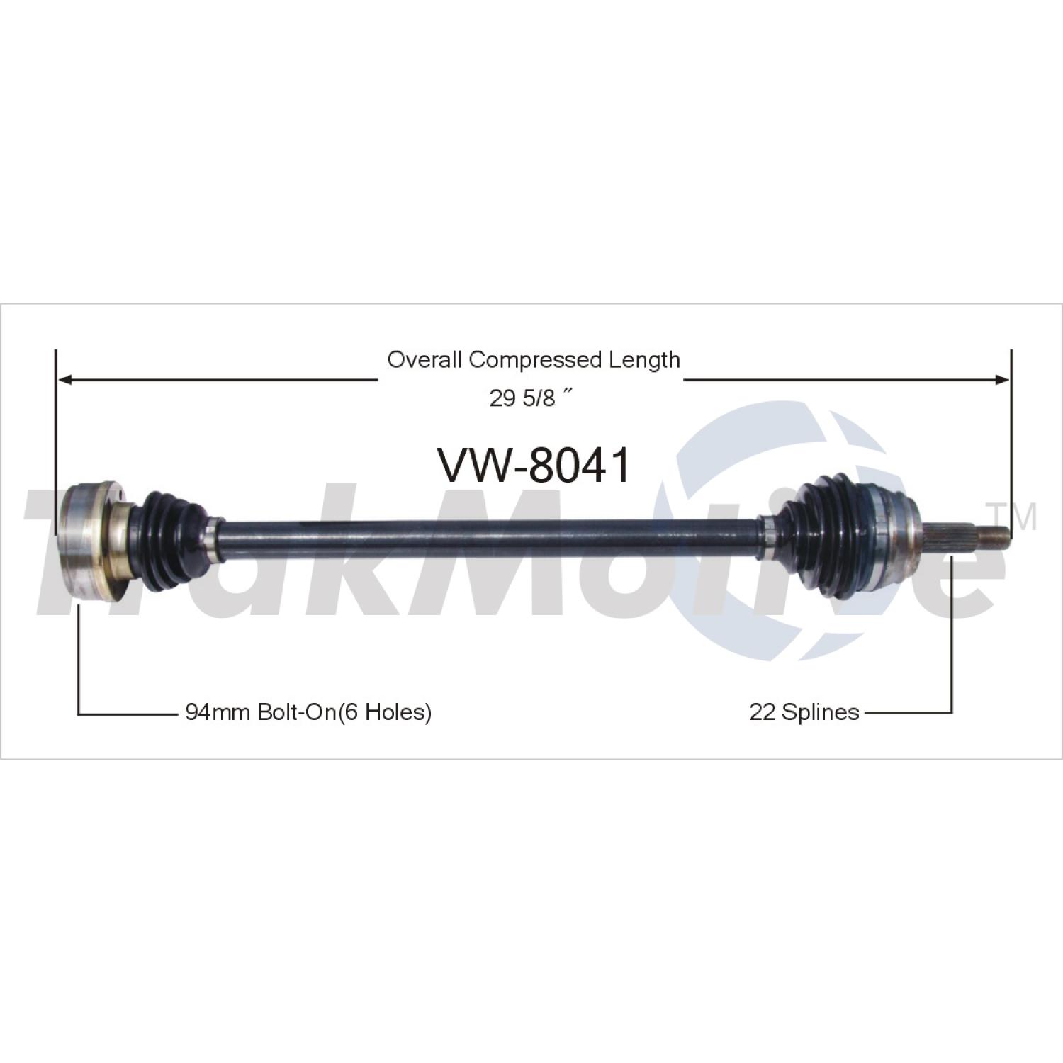 TrakMotive VW8041 - CV Axle Shaft TrakMotive VW8041 CV Axle Shaft product image 1 of 3