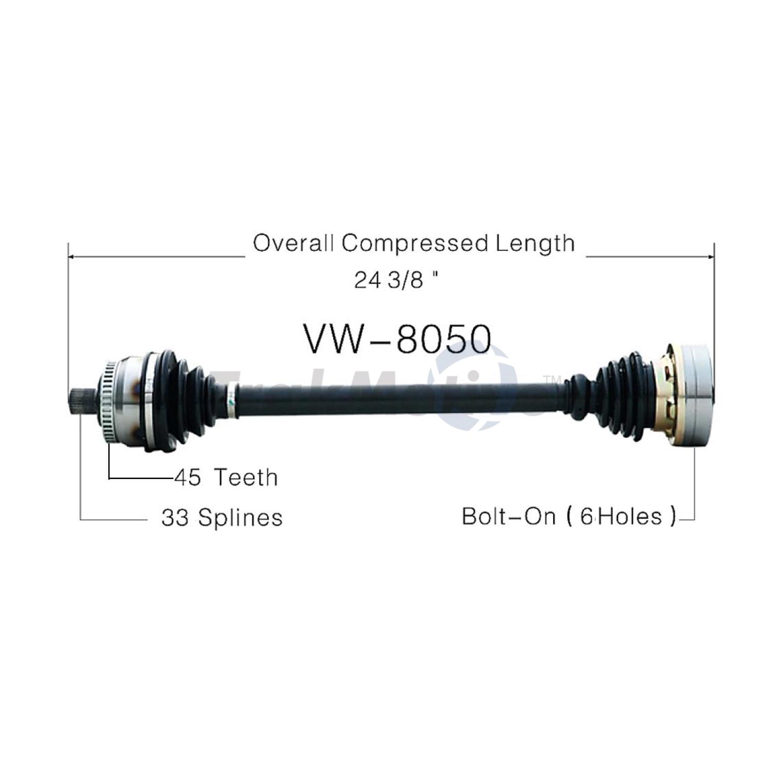 TrakMotive VW8050 - CV Axle Shaft TrakMotive VW8050 CV Axle Shaft product image 1 of 3
