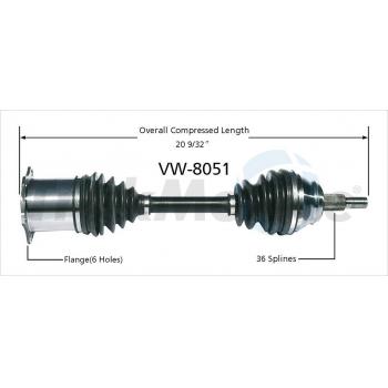 TrakMotive VW8051 - CV Axle Shaft TrakMotive VW8051 CV Axle Shaft product image 1 of 3