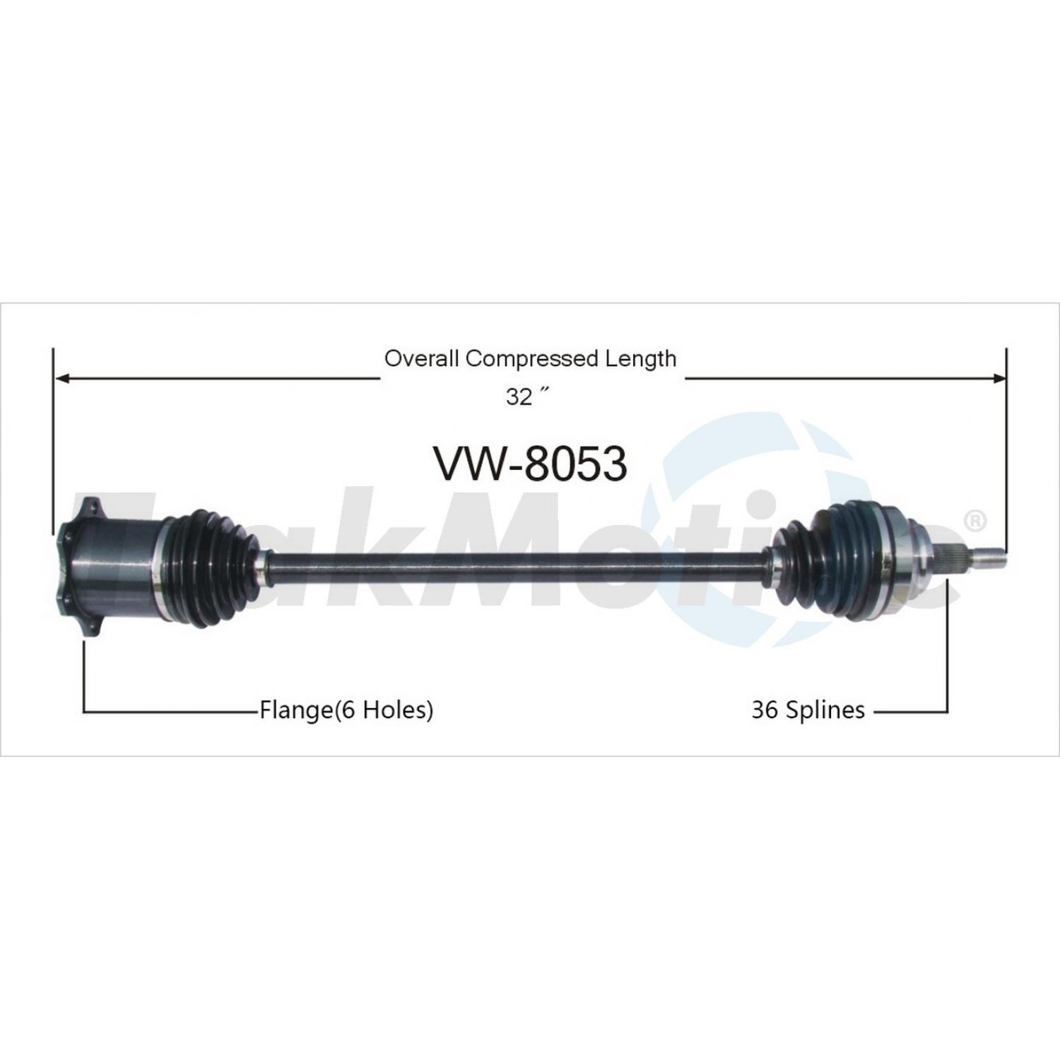 TrakMotive VW8053 - CV Axle Shaft TrakMotive VW8053 CV Axle Shaft product image 1 of 3