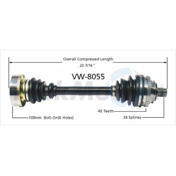TrakMotive VW8055 CV Axle Shaft product image 1 of 3