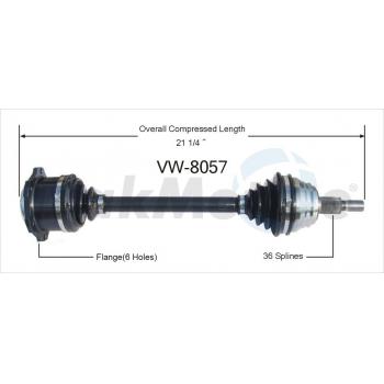 TrakMotive VW8057 CV Axle Shaft product image 1 of 3