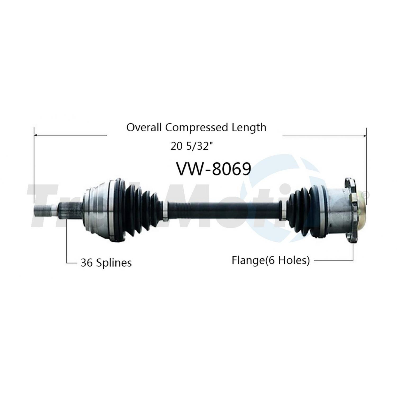 TrakMotive VW8069 - CV Axle Shaft TrakMotive VW8069 CV Axle Shaft product image 1 of 3