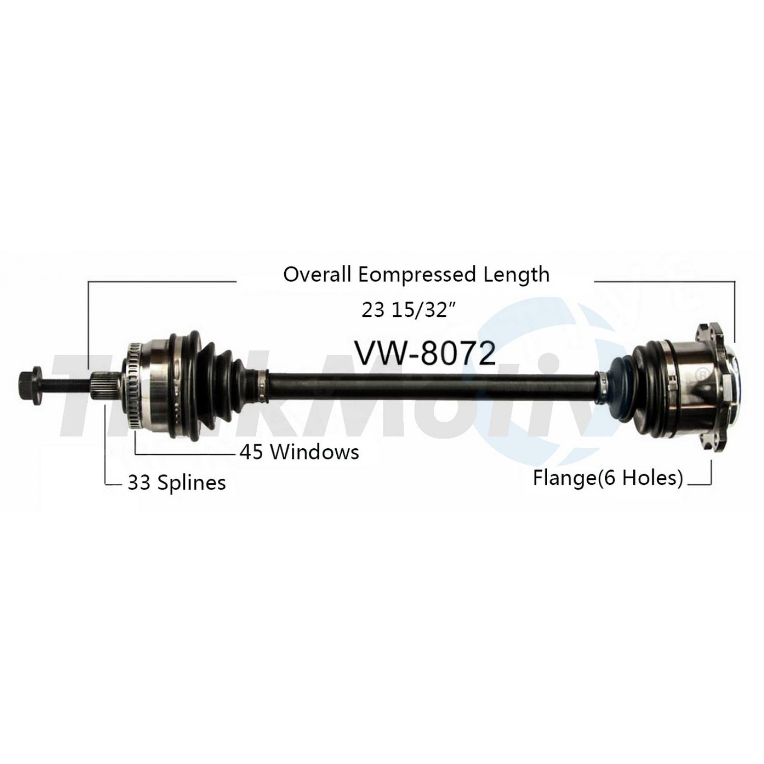 TrakMotive VW8072 - CV Axle Shaft TrakMotive VW8072 CV Axle Shaft product image 1 of 3