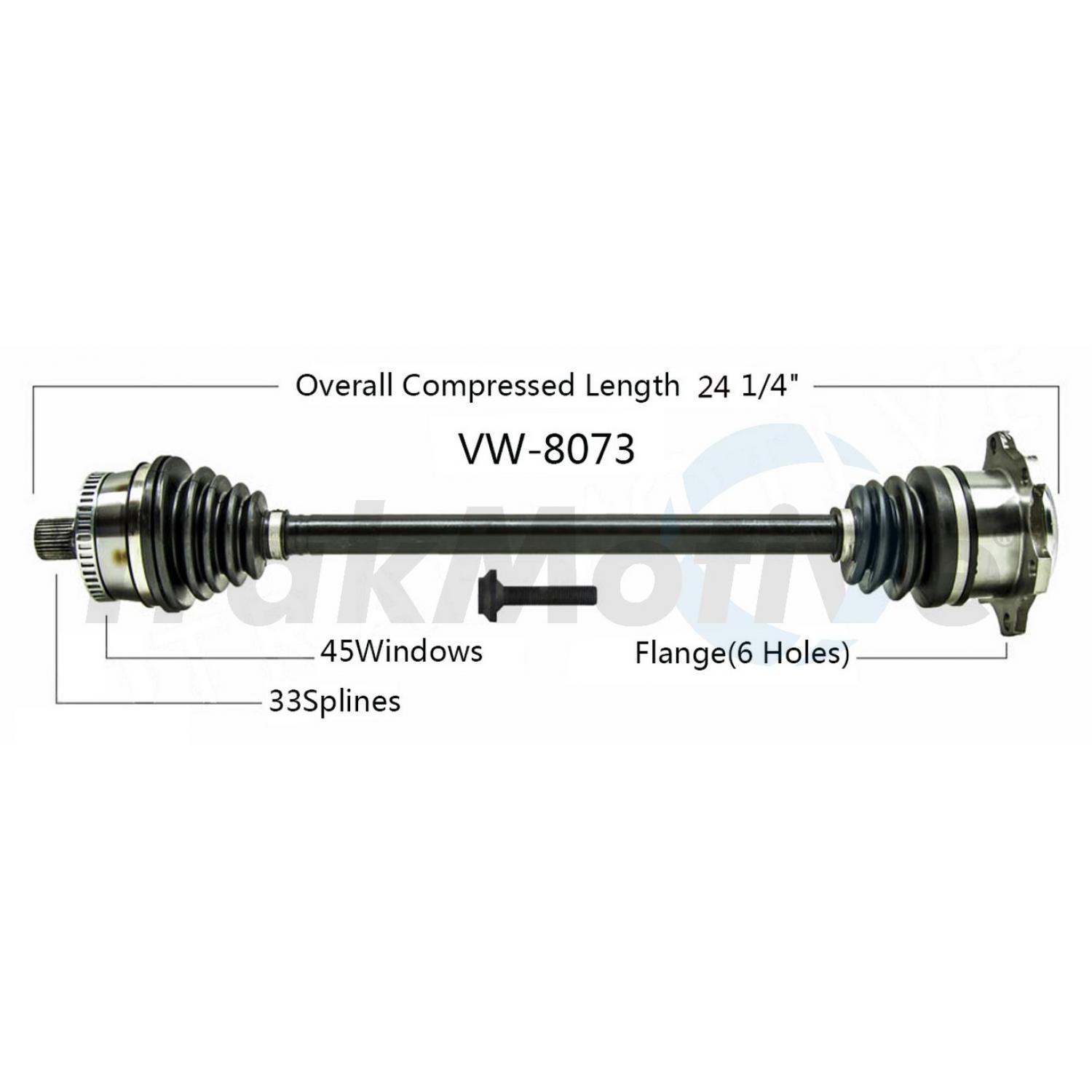 TrakMotive VW8073 - CV Axle Shaft TrakMotive VW8073 CV Axle Shaft product image 1 of 3