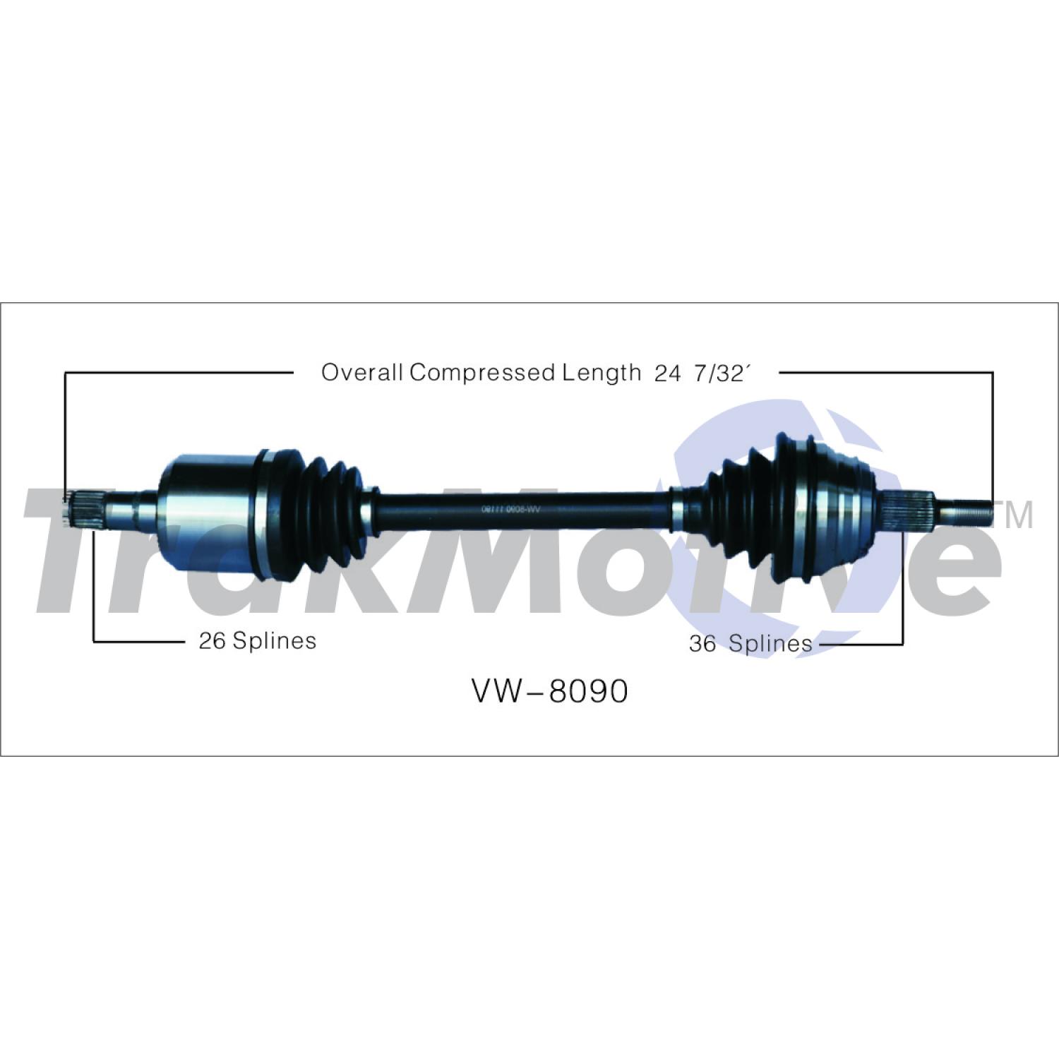 TrakMotive VW8090 - CV Axle Shaft TrakMotive VW8090 CV Axle Shaft product image 1 of 3