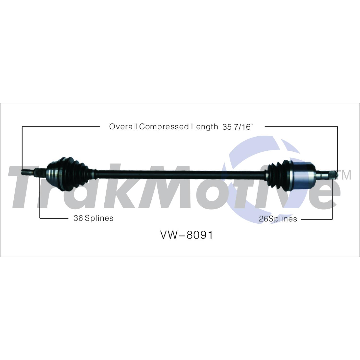 TrakMotive VW8091 - CV Axle Shaft TrakMotive VW8091 CV Axle Shaft product image 1 of 3