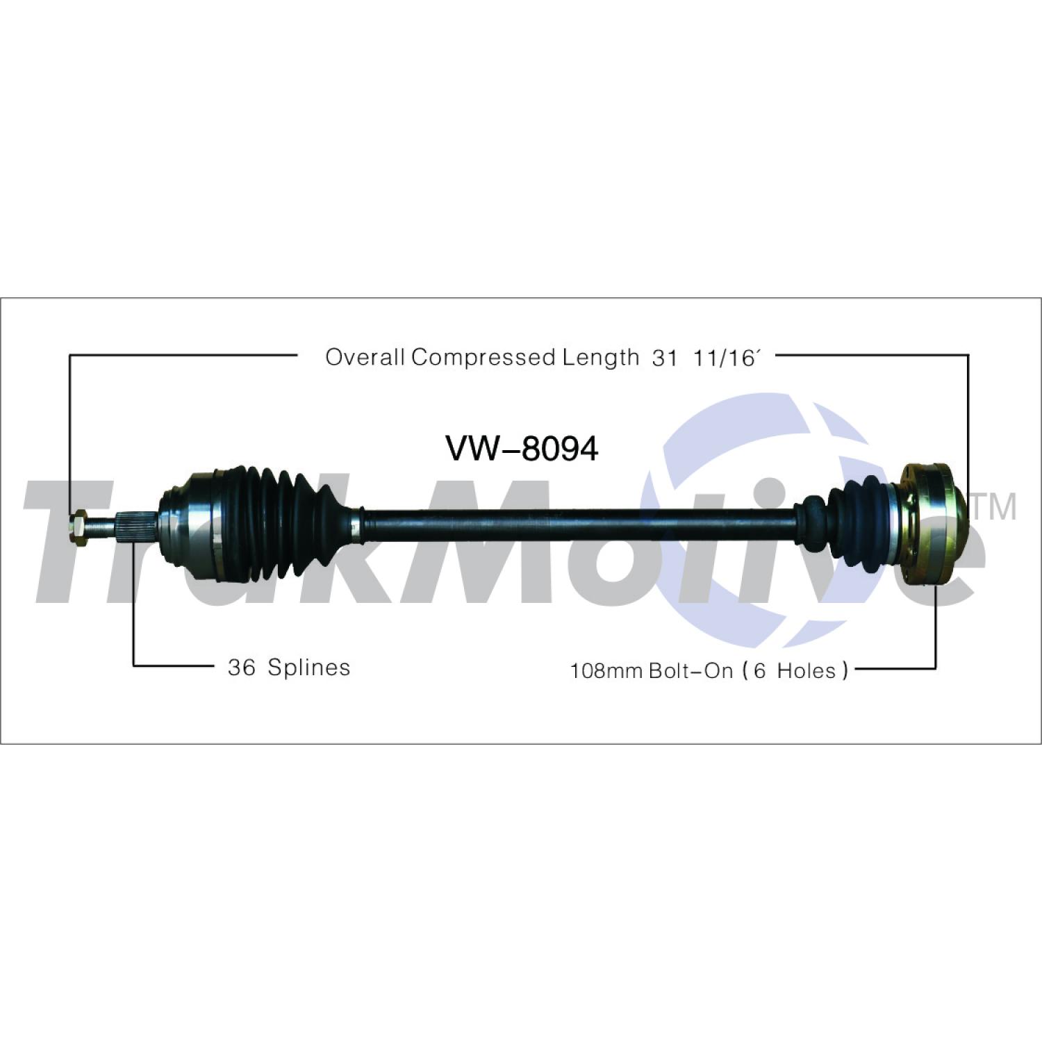TrakMotive VW8094 - CV Axle Shaft TrakMotive VW8094 CV Axle Shaft product image 1 of 3