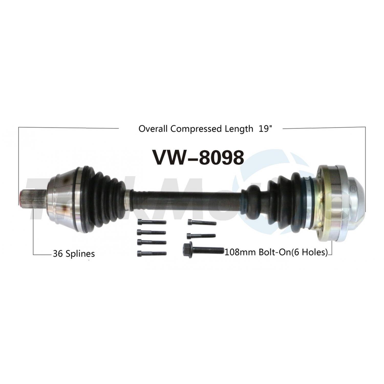 TrakMotive VW8098 - CV Axle Shaft TrakMotive VW8098 CV Axle Shaft product image 1 of 3