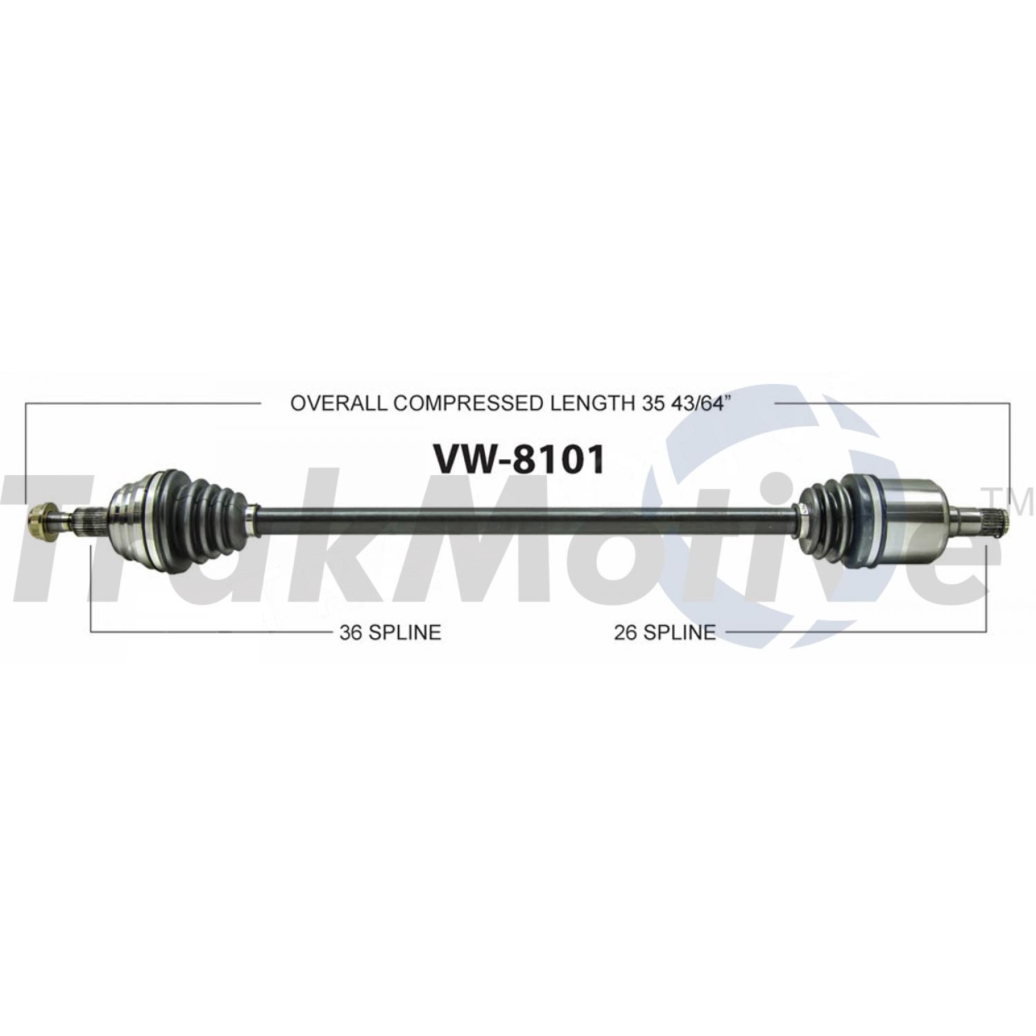 TrakMotive VW8101 CV Axle Shaft product image 1 of 3