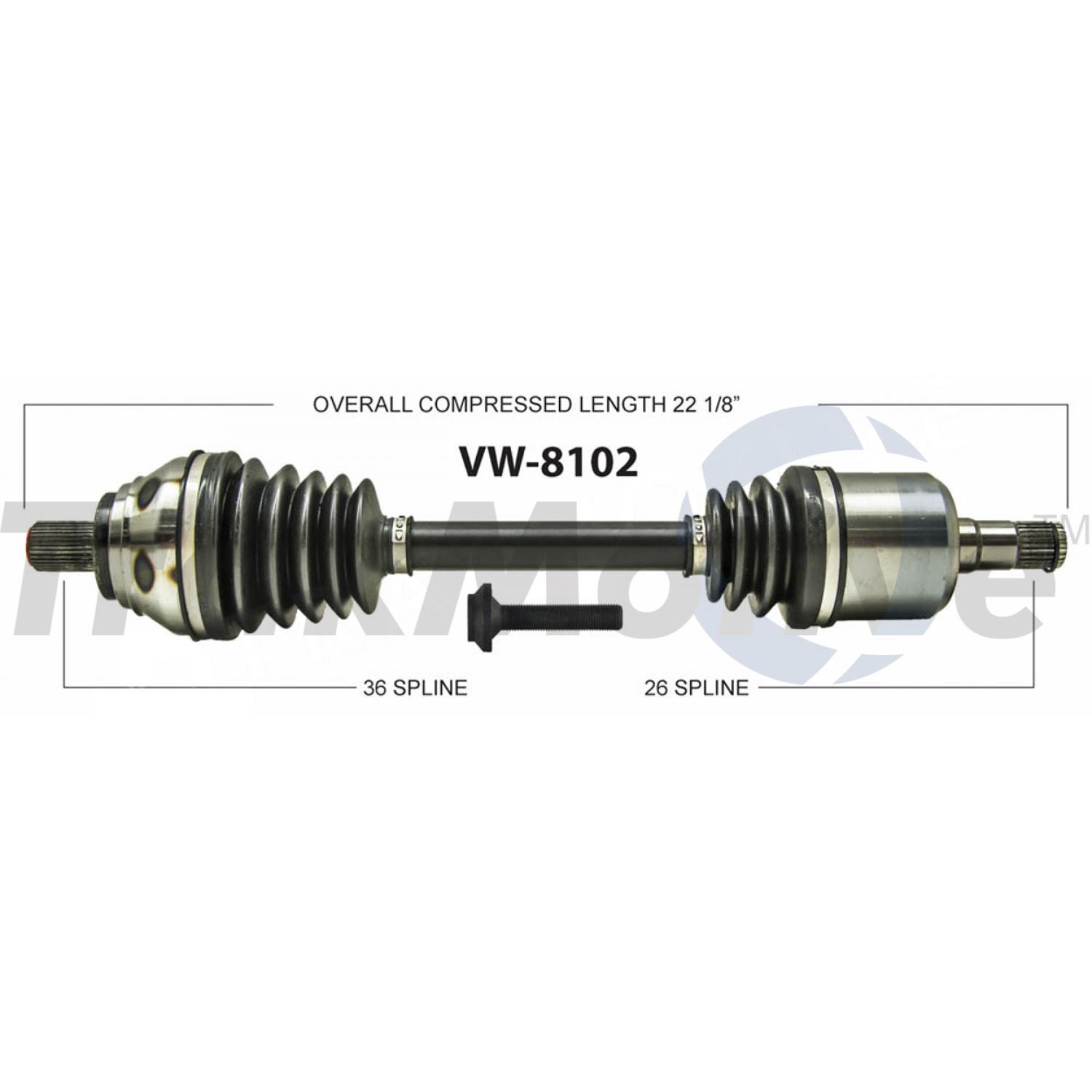 TrakMotive VW8102 - CV Axle Shaft TrakMotive VW8102 CV Axle Shaft product image 1 of 3
