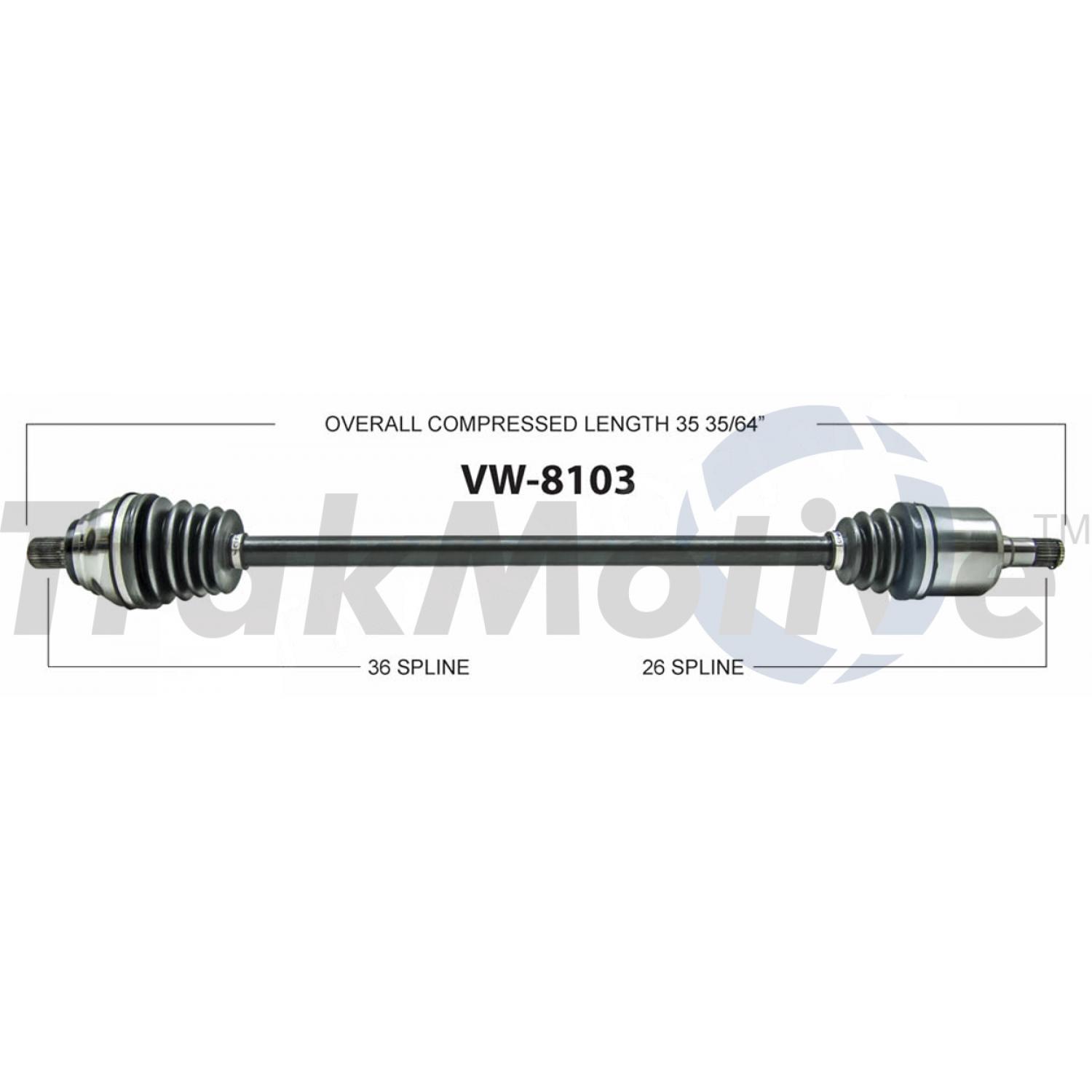 TrakMotive VW8103 CV Axle Shaft product image 1 of 3